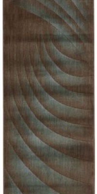 Nourison Zanibar Solid Wave Brown/Teal 2.3-Feet by 8-Feet Polyacrylic Runner Rug