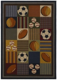 Shaw Living Kathy Ireland Home Young Attitudes 3-Foot 3-Inch by 4-Foot 8-Inch Rug in Playball Pattern, Multi