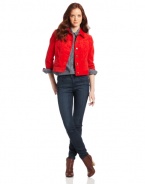 Jones New York Women's Petite Long Sleeve Button Front Jean Jacket