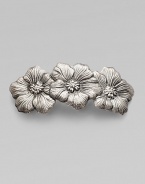 Beautiful flowers are the perfect accent for a feminine hairstyle. Sterling silverLength, about 3¼Alligator clip closureMade in Italy