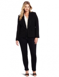 Anne Klein Women's Plus-Size Tuxedo Jacket, Black, 22W