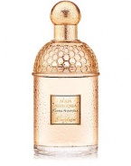 Inspired by nature and created by Guerlain. The AQUA ALLEGORIA form a palette of olfactory emotions centered on the raw ingredients drawing their originality from unexpected combinations of freshly gathered petals, sun-kissed citrus fruit, green and aromatic sensations.Flora Nymphea Floral Fruity: The spirit of orange blossom enfolded in a hint of honey and the delicate petals of the Syringa.