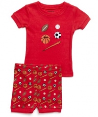 Leveret Shorts Sports Fan 2 Piece Pajama 100% Cotton (Size 6M-5T)