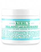 MiIk, Honey and Almond Scrub, a very gentle and moisturizing deep pore cleanser, contains the highest quality almond grains and a rich honey base. For dry or normal skin. 6.0 oz. 