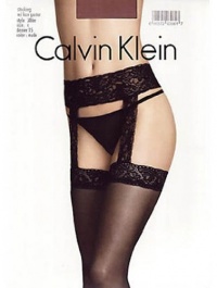 Calvin Klein Hosiery: Stocking with Lace Garter Thigh Highs Style 386N