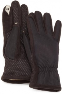 Isotoner Women's SmarTouch Glove with Gathered Wrist and Ultra Plush Lining, Black, Medium/Large