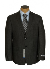 DKNY Mens 2 Button Black Check Slim Fit Wool Sport Coat Jacket