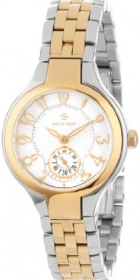 Philip Stein Women's 44TG-FMOP-SS5TG Round Two-Tone Gold Plated Mother-Of-Pearl Bracelet Watch