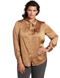 Jones New York Women's Plus-Size Dot Blouse