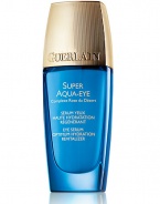 EYE SERUM OPTIMUM HYDRATION, REVITALIZER. For time-defying eyes. Specially formulated for gentle action on the sensitive eye contour zone, Super Aqua-Eye combines the Desert Rose Flower Complex with hyaluronic acid fragments. Known for its volumizing, plumping and smoothing power, hyaluronic acid is a molecule capable of retaining the equivalent of 1,000 times its volume in water.