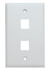 Shaxon BM303WP2-B, 2 Port Single Gang White Keystone Wall Plate