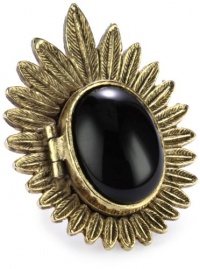 House of Harlow 1960 Gold-Plated Feather Locket Ring