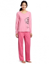 Hue Sleepwear Women's Heathered Fleece Thermal Sleepwear Set