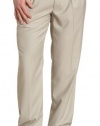 Louis Raphael ROSSO Men's Poly Viscose Super 150S Luxe Twill Hidden Extension Pleated Dress Pant