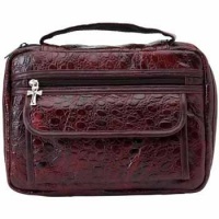 Embassy Alligator Embossed Burgundy Genuine Leather Bible Cover