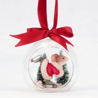 Enesco Heart of Christmas Mouse Skating Glass Ornament, 3.15-Inch