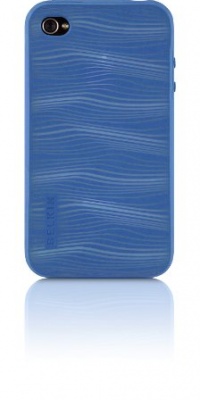 Belkin Grip Graphix Silicone Sleeve for iPhone 4 - Vivid Blue/Clear