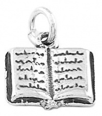 Sterling Silver One Sided Open Book Charm