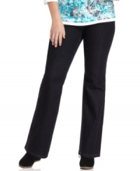 Slimming favorites: Style&co.'s plus size straight leg jeans, featuring a tummy control panel.