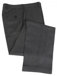 Calvin Klein Mens Flat Front Medium Gray Flannel Wool Dress Pants