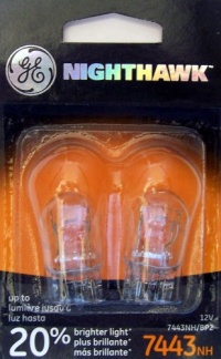 GE 7443NH/BP2 Nighthawk Automotive Replacement Bulbs, Pack of 2