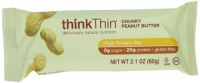 thinkThin Chunky Peanut Butter, Gluten Free, 2.1-Ounce Bars (Pack of 15)