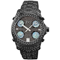 JBW Men's JB-6213-B Jet Setter Black Ion Five Time Zone Diamond Watch