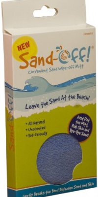 Sand-Off! Powder-Infused Mitt Beach Towel for All-natural Sand Removal - Blue - 1 Pack