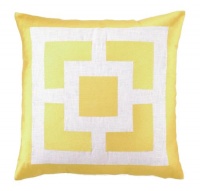 Trina Turk Down-Filled Pillow, Palm Springs Blocks, Yellow, 20 by 20-Inches