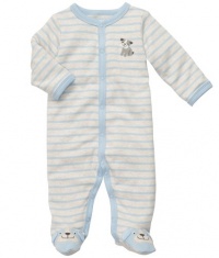 Carter's Striped Footie - Blue Dog-3 Months