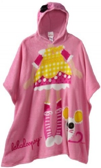 Ame Sleepwear Girls 7-16 Lalaloopsy Hooded Poncho Top, Pink, One Size