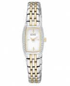 Swarovski crystals dazzle on the slim silhouette of this Eco-Drive watch by Citizen.