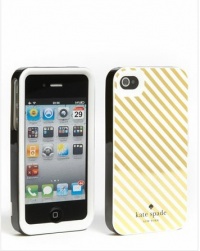 Designer Kate Spade New York Hard Shell iPhone 4 & 4S case_Golden+Black+Shipping from US