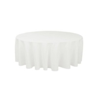 132 in. Round Polyester Tablecloth White