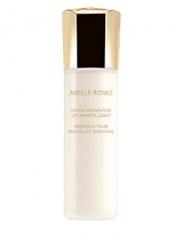 Born from the exceptional repairing power of bee products, this lotion prepares the skin to optimize the firming, wrinkle correction action of Abeille Royale skincare. As if stimulated from within, the skin is smoothed and firmed, glowing with a youthful radiance. Its fresh, delicately creamy texture leaves the skin soft and plump. 5 oz. 