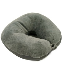 SleepMax Labs MicroBead Ultra Soft Plush Travel Neck Pillow - Hypoallergenic Velvety Cover w/ Easy Comfort Snap