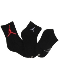 Jordan Kids Jumpy Waterfall Different Height Socks 3 Pack Black, 13-5 Shoe/ 7-9 Sock (Toddler/Kids)