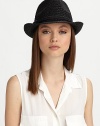 Crocheted straw, in a chic, classic silhouette adorned with a corded band.Paper braidCorded bandBrim, about 2Spot cleanImported