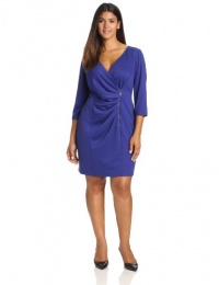 Jessica Simpson Women's Plus-Size V Neck Bodice Wrapped Dress