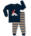 Leveret Space Rocket 2 Piece Pajama 100% Cotton (Size 6M-5T)