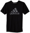 adidas Boys 8-20 Youth Ultimate Crush Tee, Black/Shift Grey, Medium