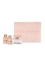 DG Rose The One Women's Deluxe Set includes:Eau De Parfum, 2.5 oz Luxurious Body Lotion, 3.3 oz Shower Gel, 3.3 oz.