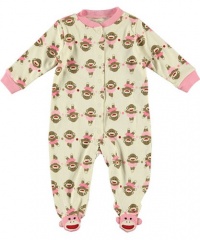 Sock Monkey Footied Sleeper by Baby Starters - Pink - 0-3 Mths