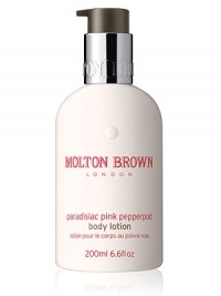 The perfect companion to the black pepper collection, this warm, deeply spiced yet sweet body lotion gel will leave you feeling energized and indulgent. These rich, sensual bath and body products are perfect for every modern woman. 6.6 oz. 