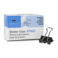 S.P. Richards Company Small Binder Clip, 3/4-Inch Wide, 3/8-Inch Capacity, 12 per Box, Black (SPR87002)