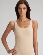 Sleek and seamless shapewear tank in an elasticized knit that instantly smooths and slims your torso. Control fabric helps smooth and slim Pull-on style Nylon/elastene/cotton Hand wash Imported