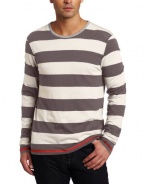 7 For All Mankind Men's Double Layer Striped Crew