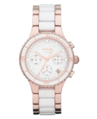 A classic watch design with added warmth and sleek style, by DKNY.