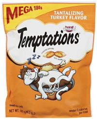 Whiskas Temptations Treats for Cats Mega Bag Tantalizing Turkey Flavor, 6.3 Ounce (Pack of 10)