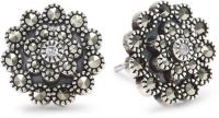 Judith Jack Starlight Sterling Silver and Marcasite Button Earrings